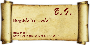 Bogdán Ivó névjegykártya