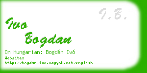 ivo bogdan business card