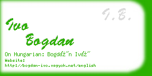ivo bogdan business card